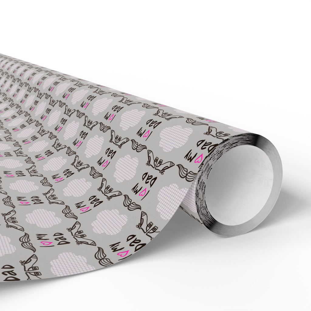 Father's Day I Heart Dad Wrapping Paper - Holiday Gift Wrapping Paper Roll