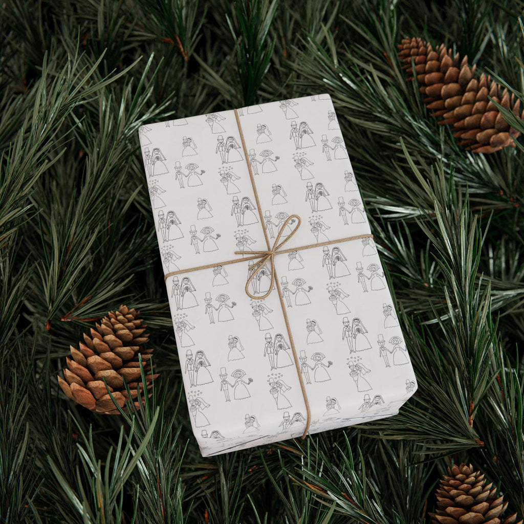 Black & White I Do's Wedding Wrapping Paper Design - Holiday Gift Wrapping Paper Roll