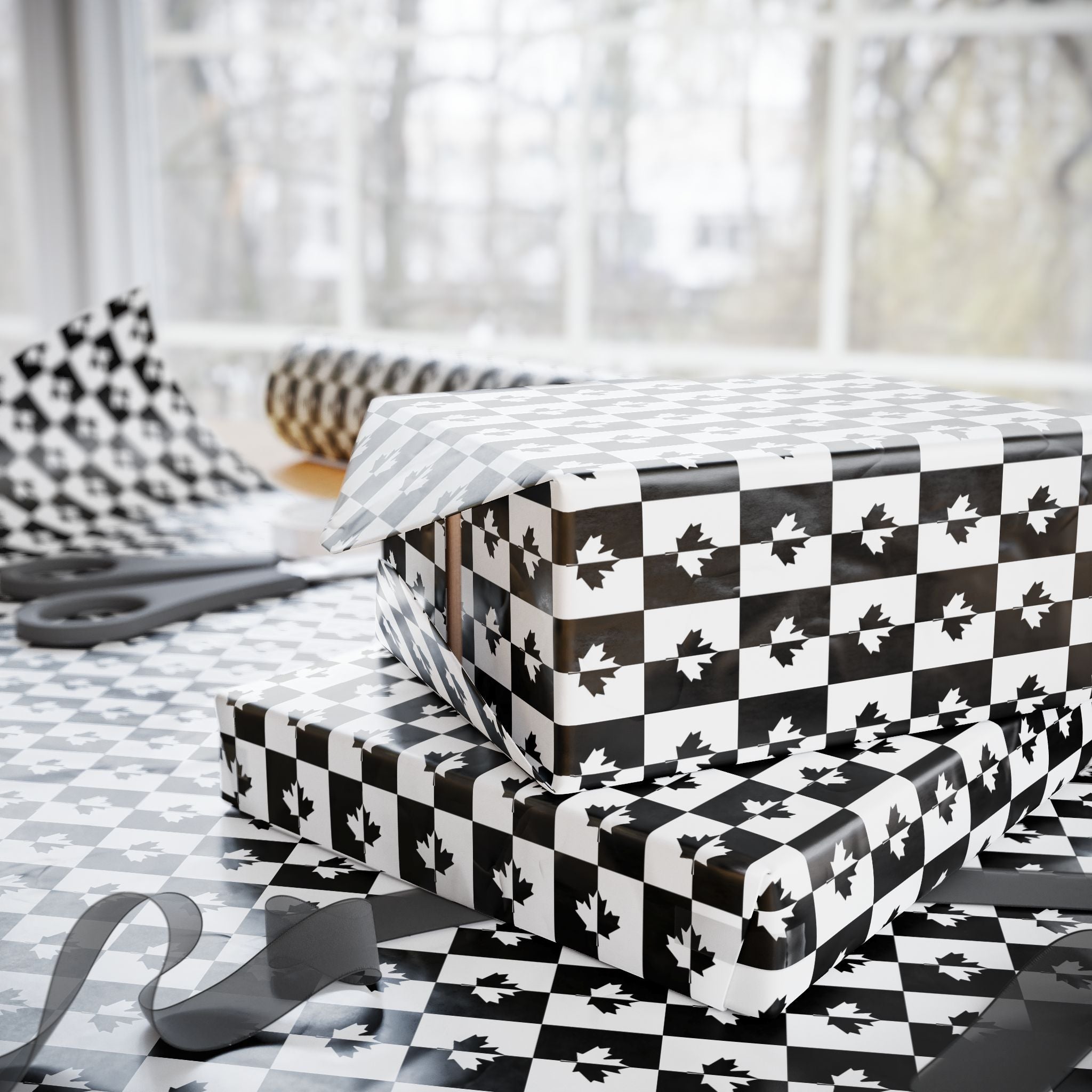 Canada Day Chess Board Wrapping Paper - Holiday Gift Wrapping Paper Roll