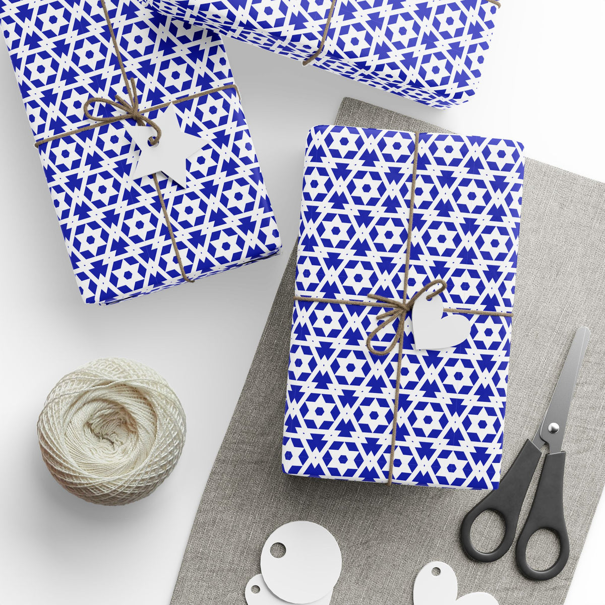 Hanukkah Abstract Star of David Wrapping Paper | Holiday Gift Wrapping Paper Roll