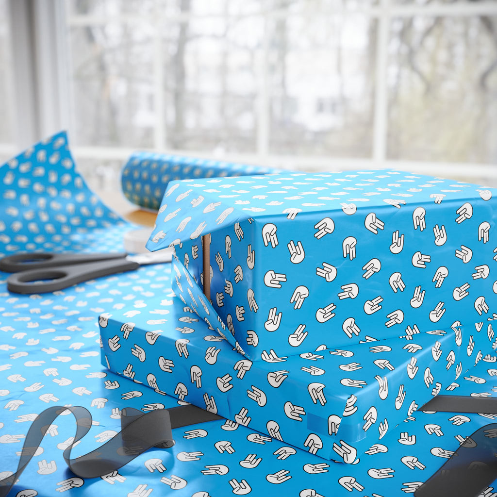 NSFW "The Shocker" on Sky Blue Wrapping Paper - Holiday Gift Wrapping Paper Roll