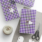 Houndstooth Wrapping Paper Design Purple 020 - Holiday Gift Wrapping Paper Roll