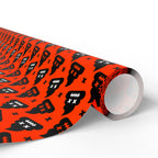 Halloween Angry Poop Emoji Wrapping Paper | Holiday Gift Wrapping Paper Roll