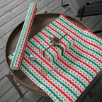 Christmas Boughs of Holly Chevron Wrapping Papers | Holiday Gift Wrapping Paper Roll