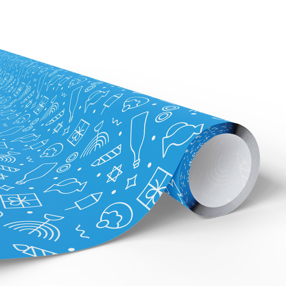 Hanukkah Line Art Celebration Wrapping Paper | Holiday Gift Wrapping Paper Roll