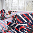 4th of July Colorblock Stripes Wrapping Paper | Holiday Gift Wrapping Paper Roll
