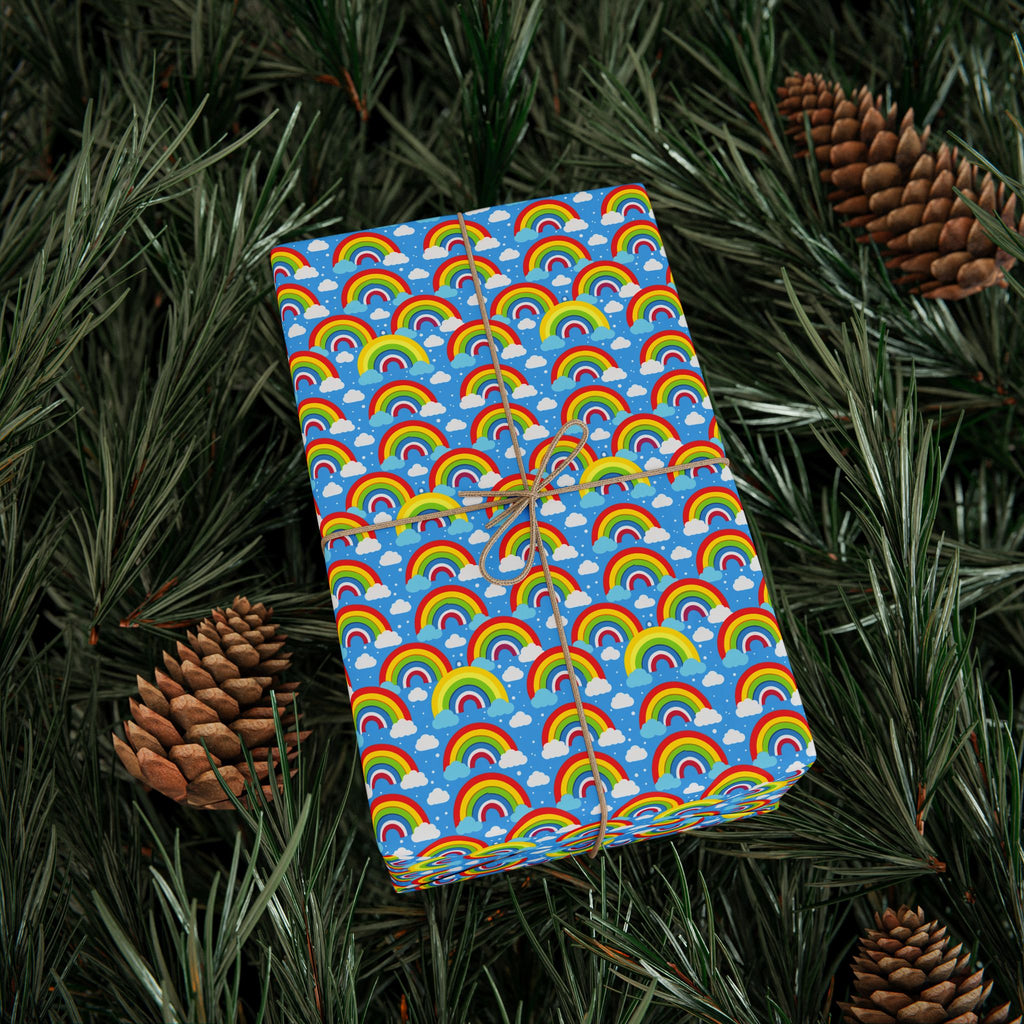 Pride Rainbow Sky Wrapping Paper Design | Holiday Gift Wrapping Paper Roll