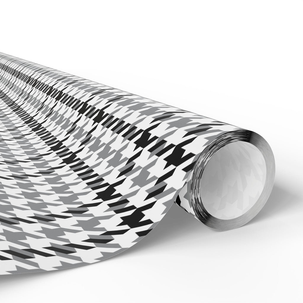 Houndstooth Wrapping Paper Design Grey 012 - Holiday Gift Wrapping Paper Roll