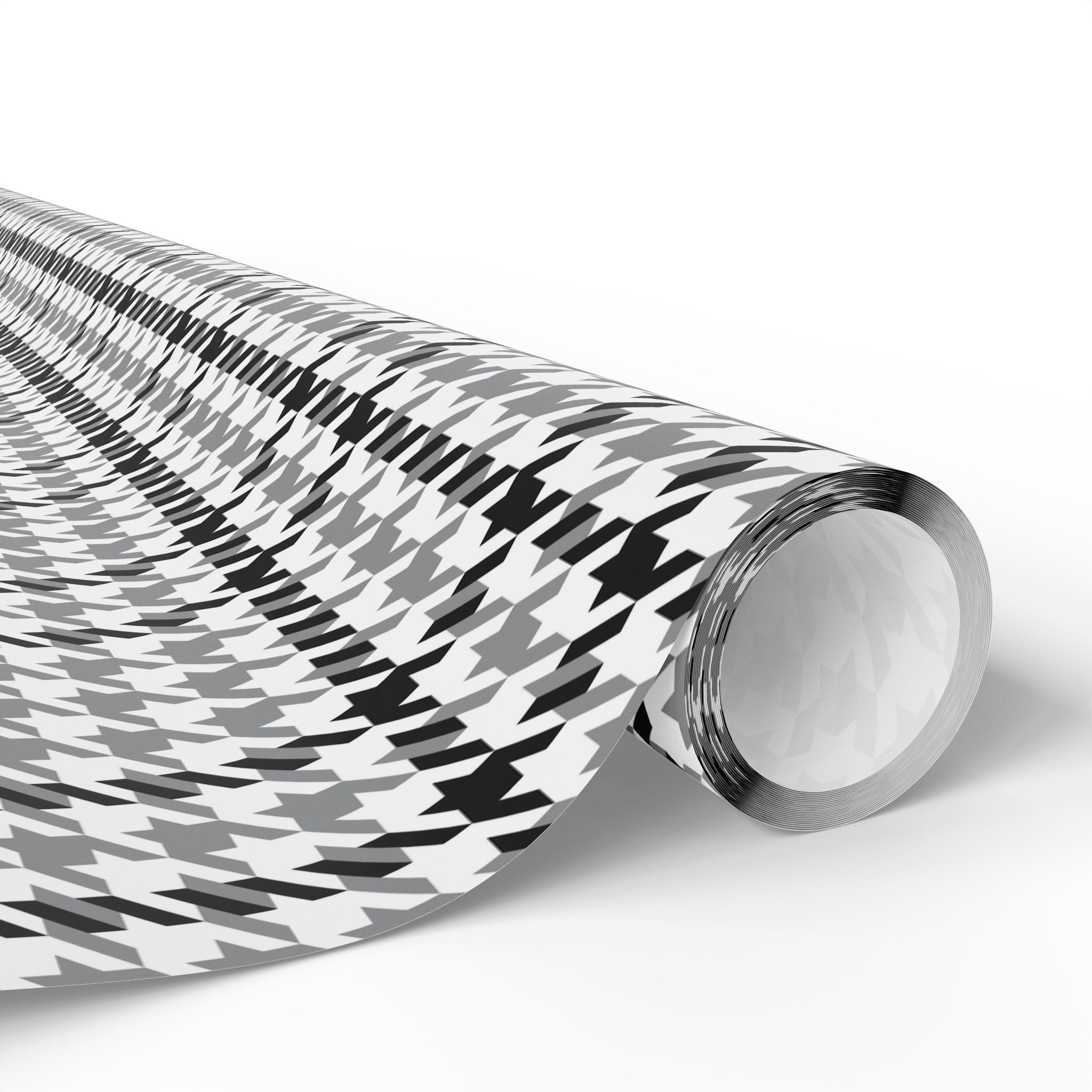 Houndstooth Wrapping Paper Design Grey 012 - Holiday Gift Wrapping Paper Roll