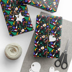 Christmas Snowman Doodles Wrapping Paper | Holiday Gift Wrapping Paper Roll