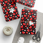 Valentine's Day Glamour Hearts Wrapping Paper | Holiday Gift Wrapping Paper Roll