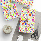 Day of the Dead Multicolor Skulls Wrapping Paper | Holiday Gift Wrapping Paper Roll