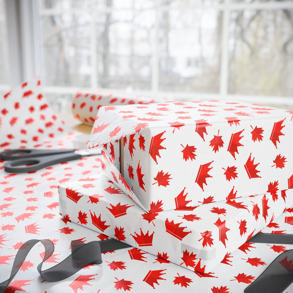 Canada Day Leaf Crown Wrapping Paper - Holiday Gift Wrapping Paper Roll