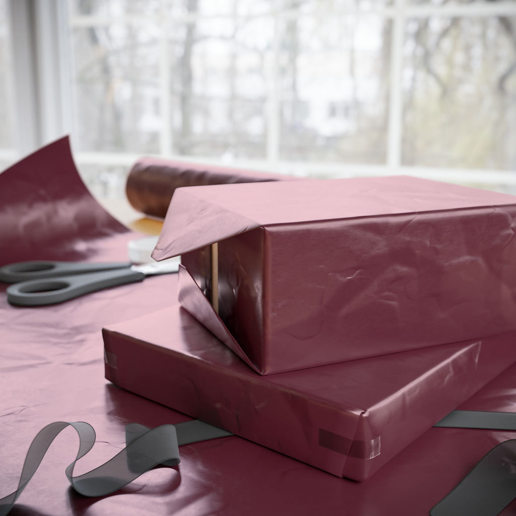 Solid Burgundy Wrapping Paper - Holiday Gift Wrapping Paper Roll