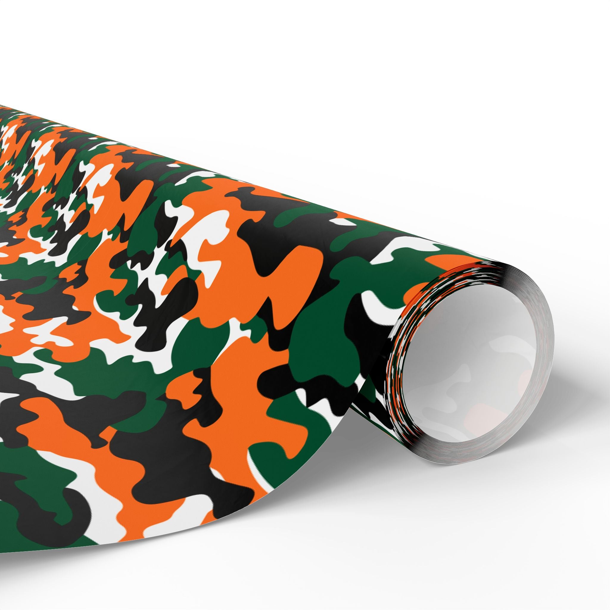 Miami Hurricanes Inspired Camoflauge Wrapping Paper - Holiday Gift Wrapping Paper Roll