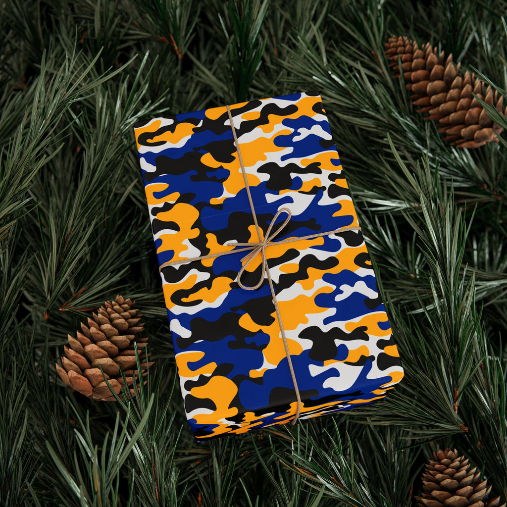 Pittsburgh Panthers Inspired Camoflauge Wrapping Paper - Holiday Gift Wrapping Paper Roll