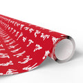 NSFW Stick Figure X Rated Fun on Red Wrapping Paper - Holiday Gift Wrapping Paper Roll