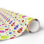 Day of the Dead Multicolor Skulls Wrapping Paper | Holiday Gift Wrapping Paper Roll