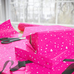 Valentine's Day Hot Pink Hearts Wrapping Paper | Holiday Gift Wrapping Paper Roll