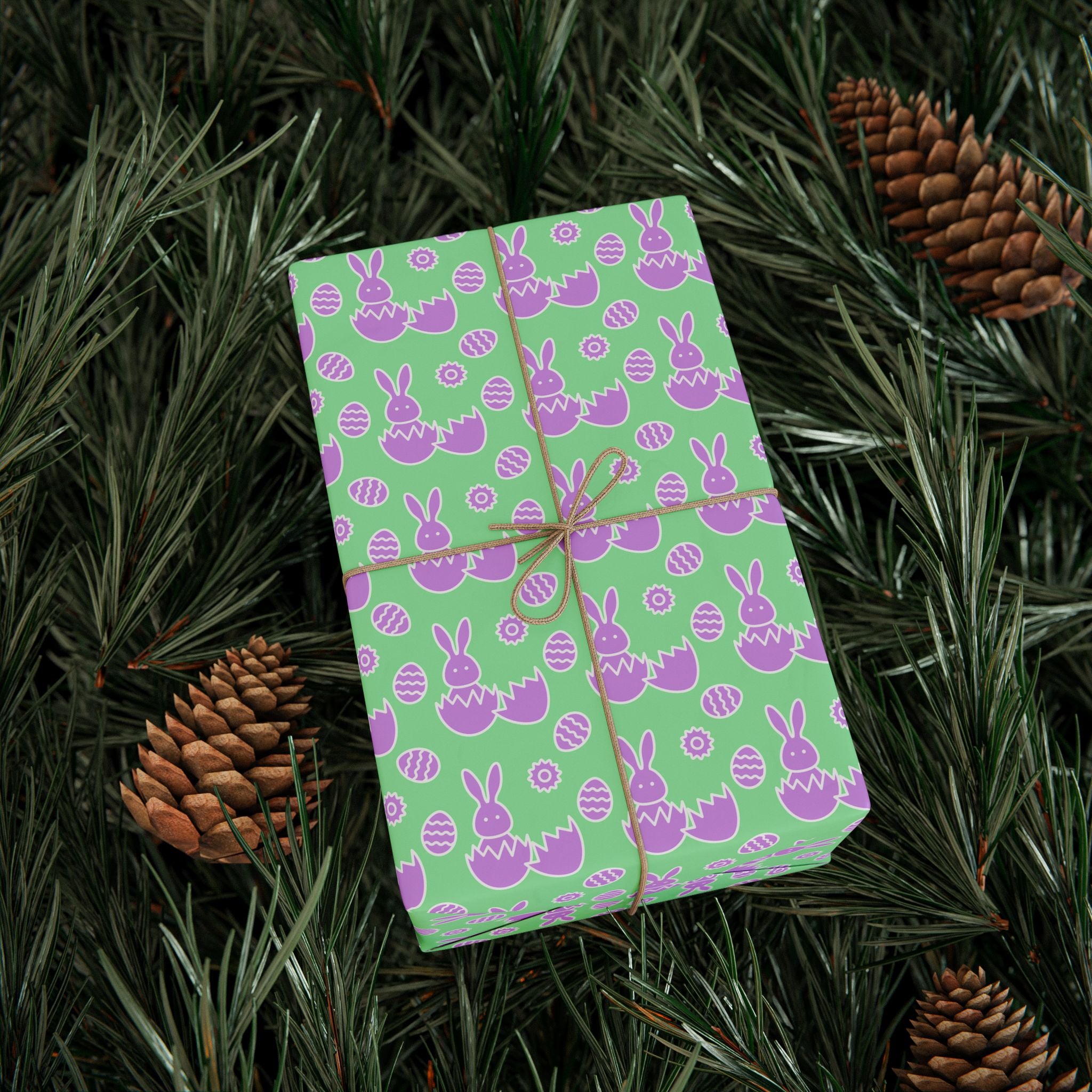 Easter Lavender Bunnies Wrapping Paper | Holiday Gift Wrapping Paper Roll