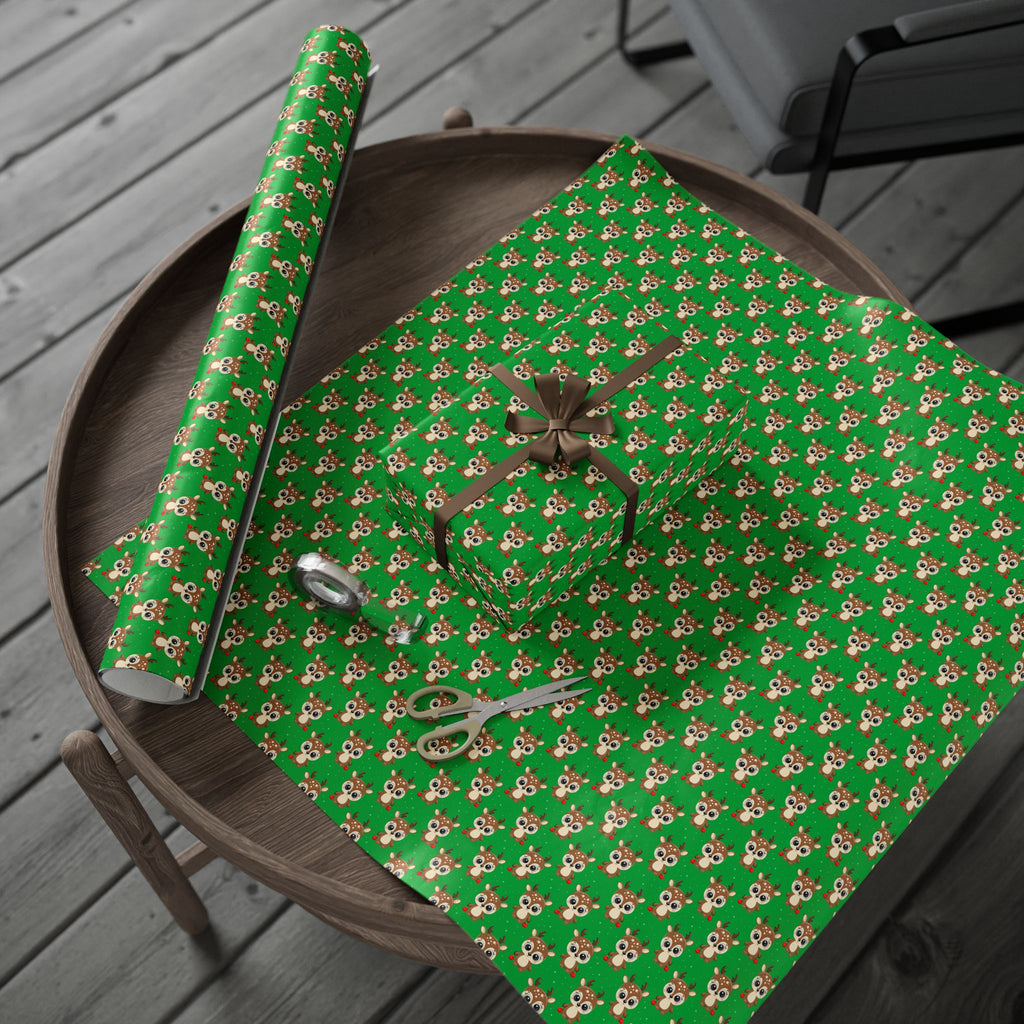 Christmas Baby Reindeer Wrapping Paper | Holiday Gift Wrapping Paper