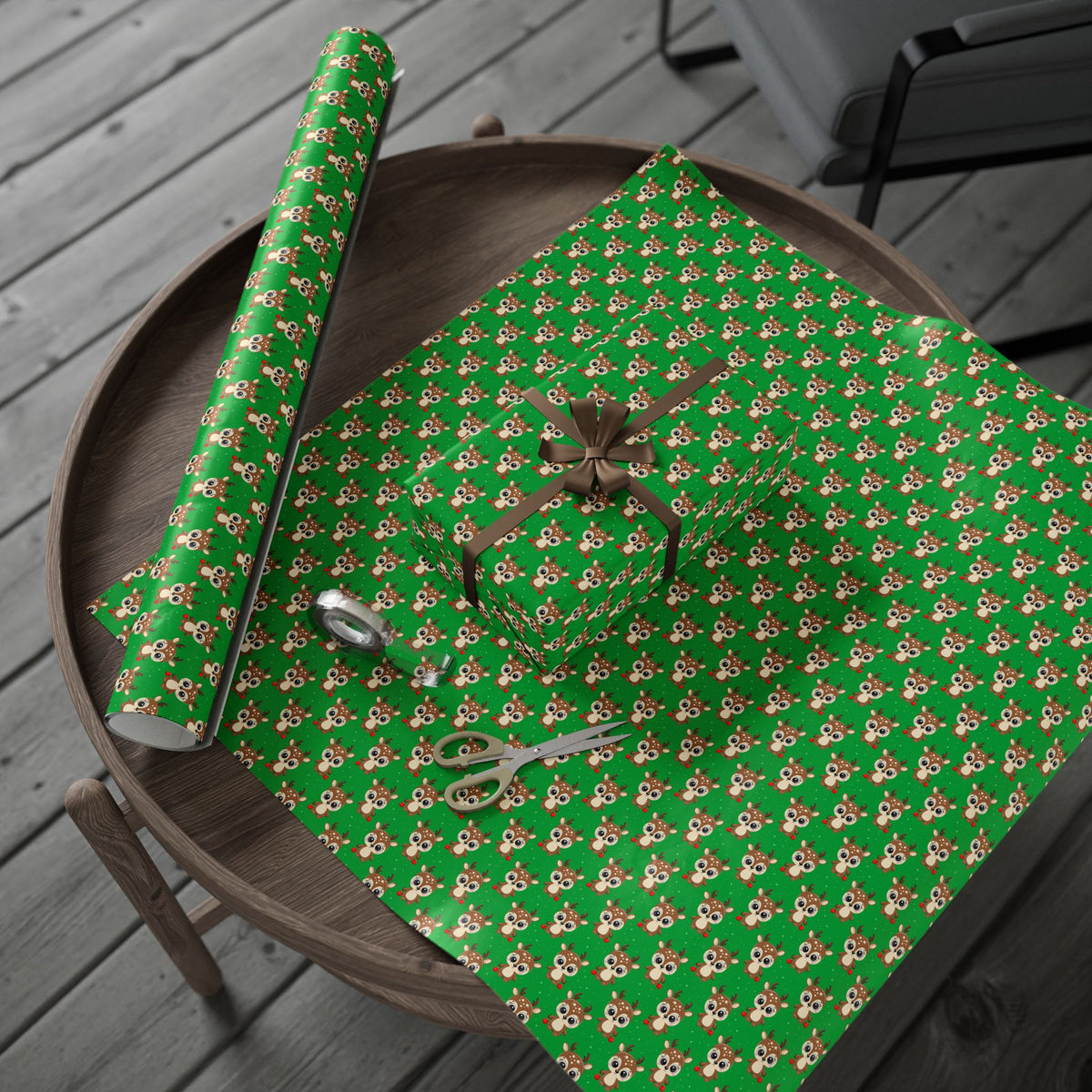 Christmas Baby Reindeer Wrapping Paper | Holiday Gift Wrapping Paper