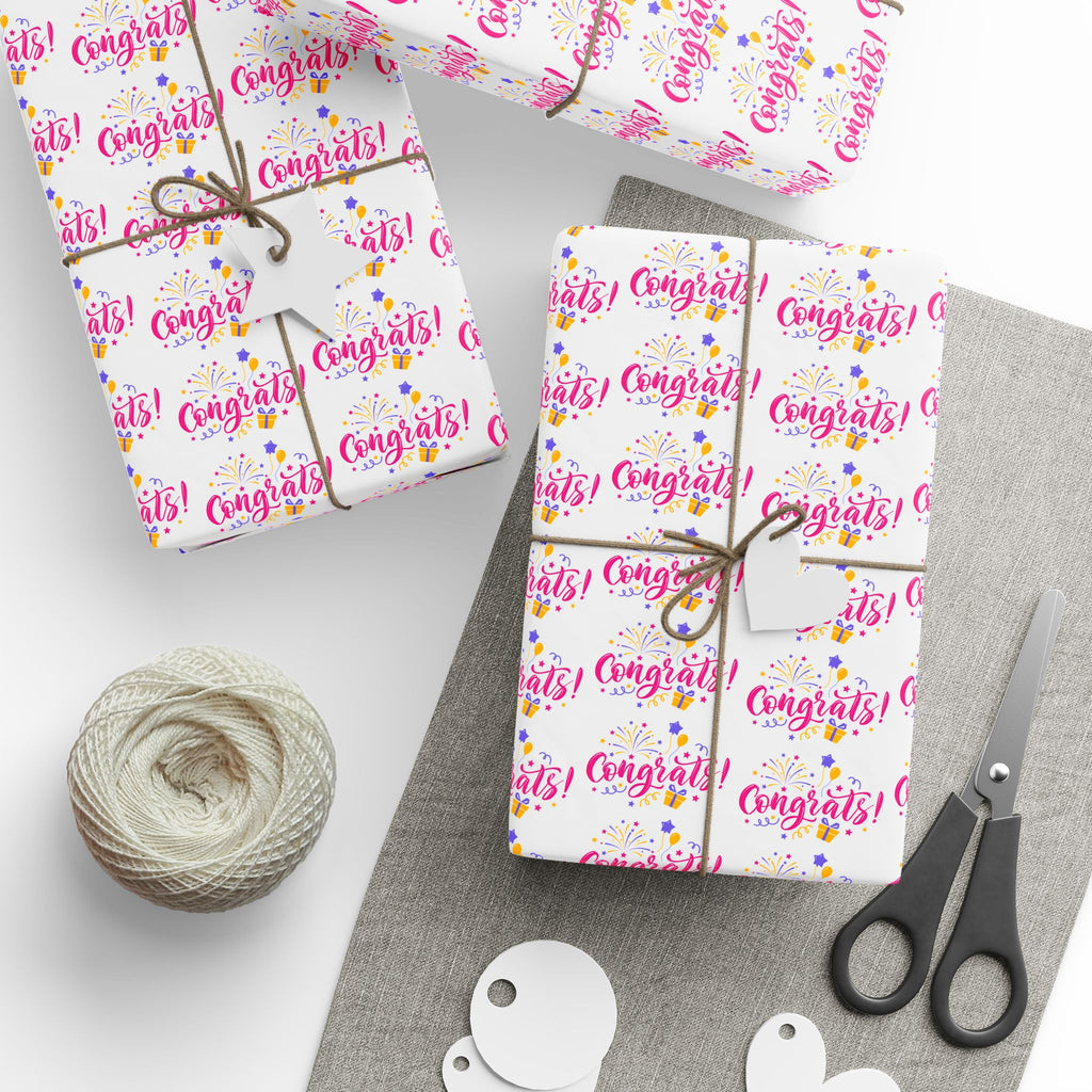 Congratulations Wrapping Paper Design 002 - Holiday Gift Wrapping Paper Roll