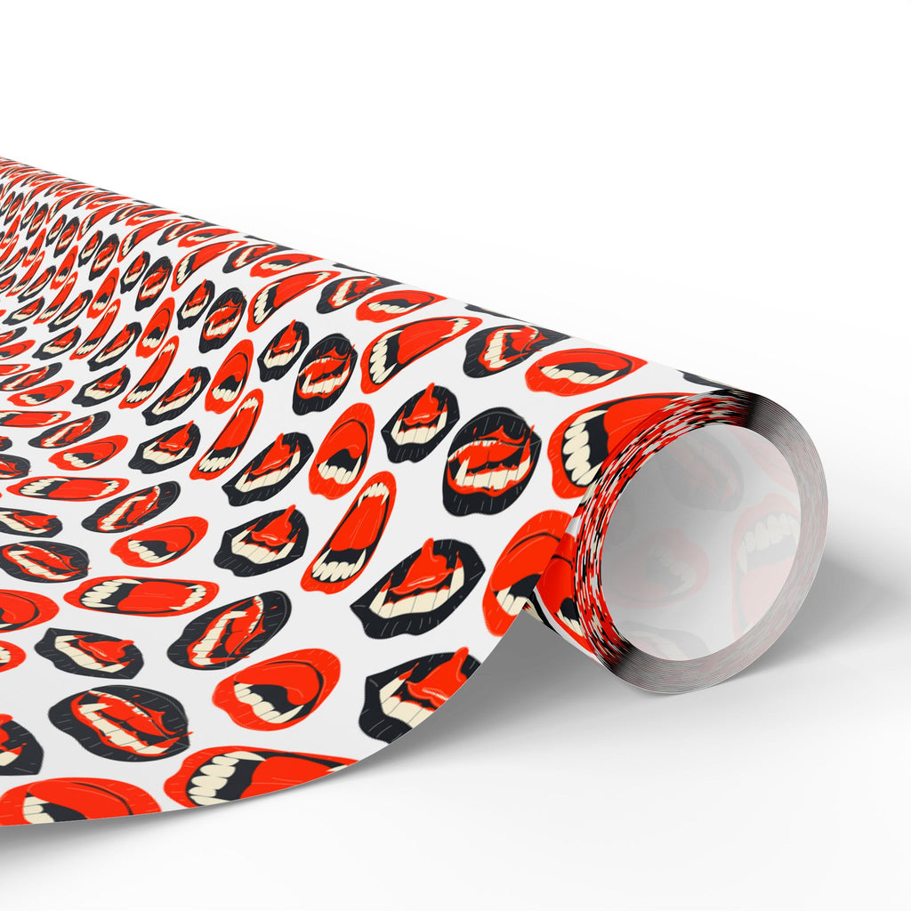 Halloween Vampire Fangs Wrapping Paper | Holiday Gift Wrapping Paper Roll
