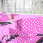 Valentine’s Day White Hearts on Pink Wrapping Paper | Holiday Gift Wrapping Paper Roll