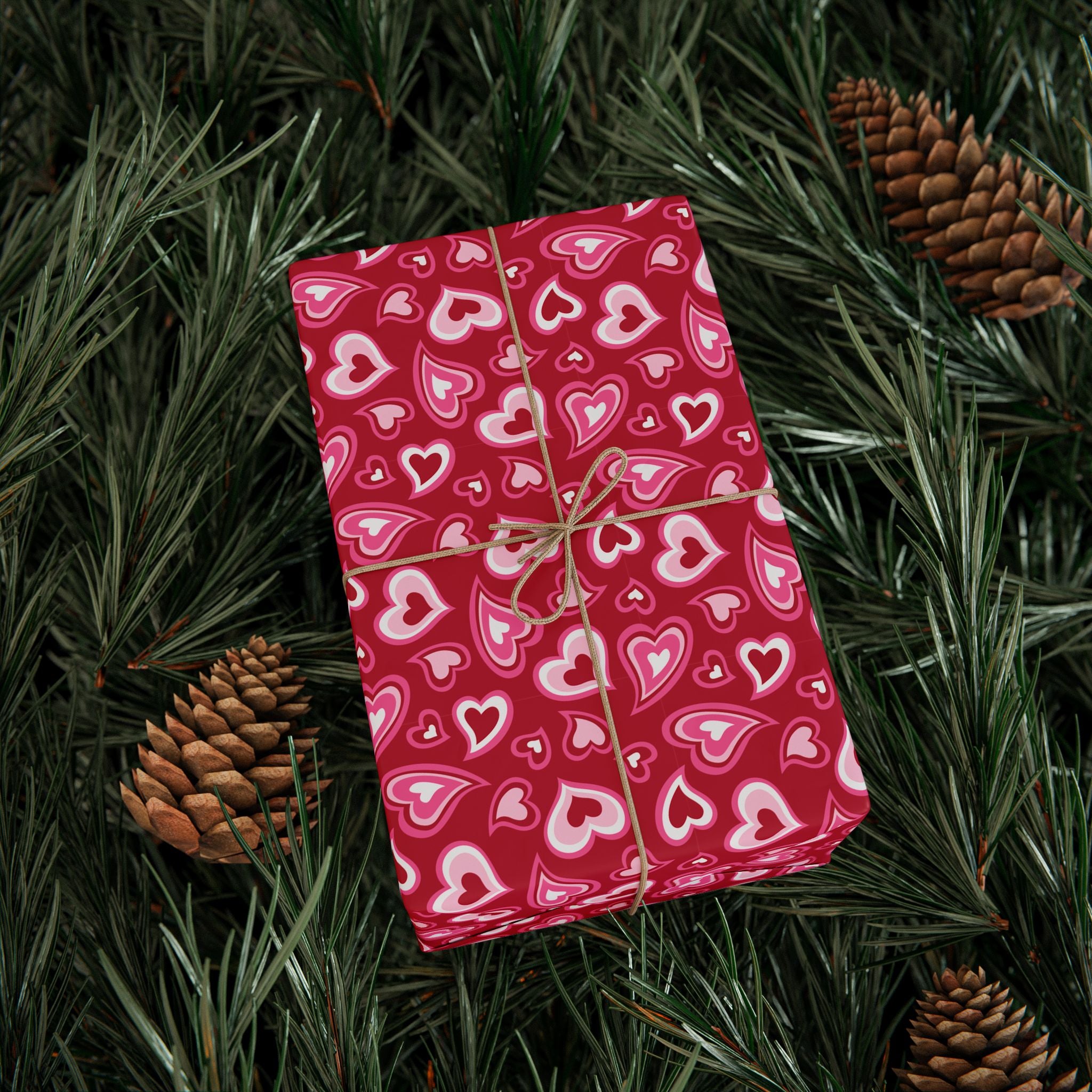 Valentine’s Day Psychedlic Hearts Wrapping Paper | Holiday Gift Wrapping Paper Roll