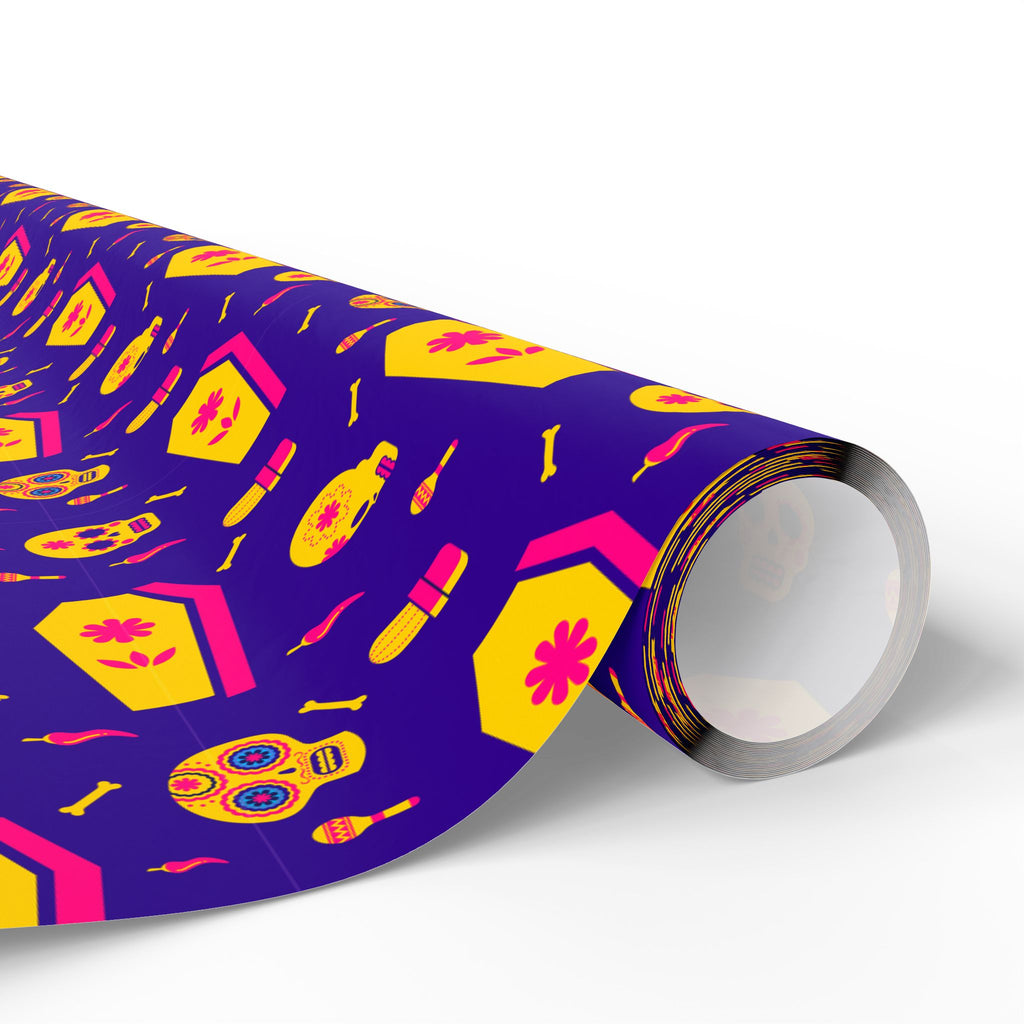 Day of the Dead Festive Coffins Wrapping Paper | Holiday Gift Wrapping Paper Roll