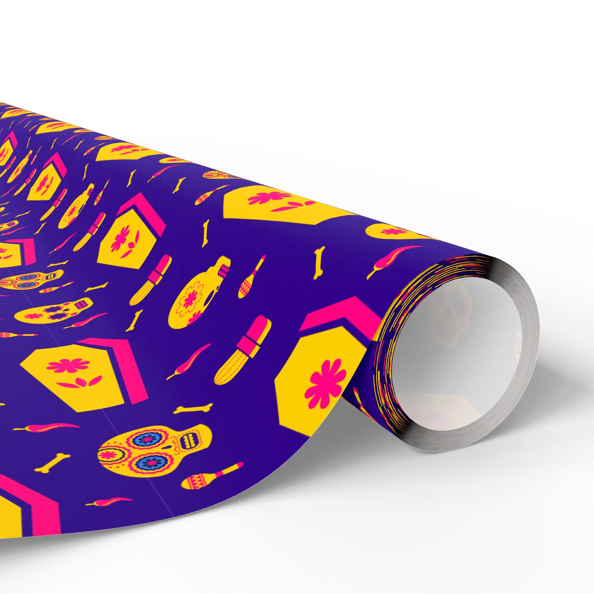 Day of the Dead Festive Coffins Wrapping Paper | Holiday Gift Wrapping Paper Roll