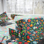 Christmas Decorated Icons Wrapping Paper | Holiday Gift Wrapping Paper Roll