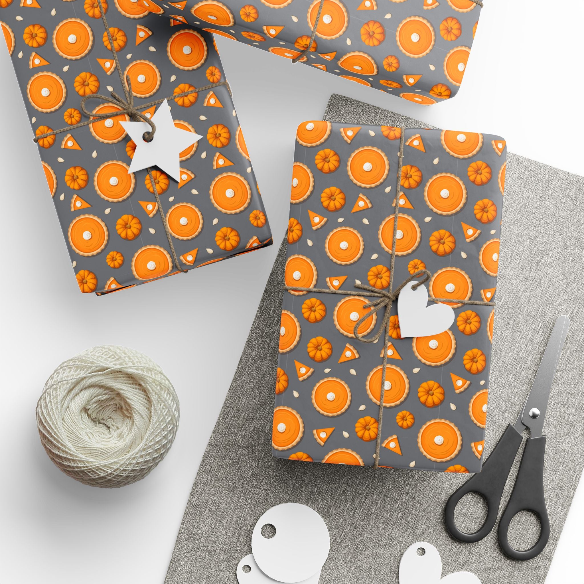 Thanksgiving Pumpkin Pie Wrapping Paper | Holiday Gift Wrapping Paper Roll