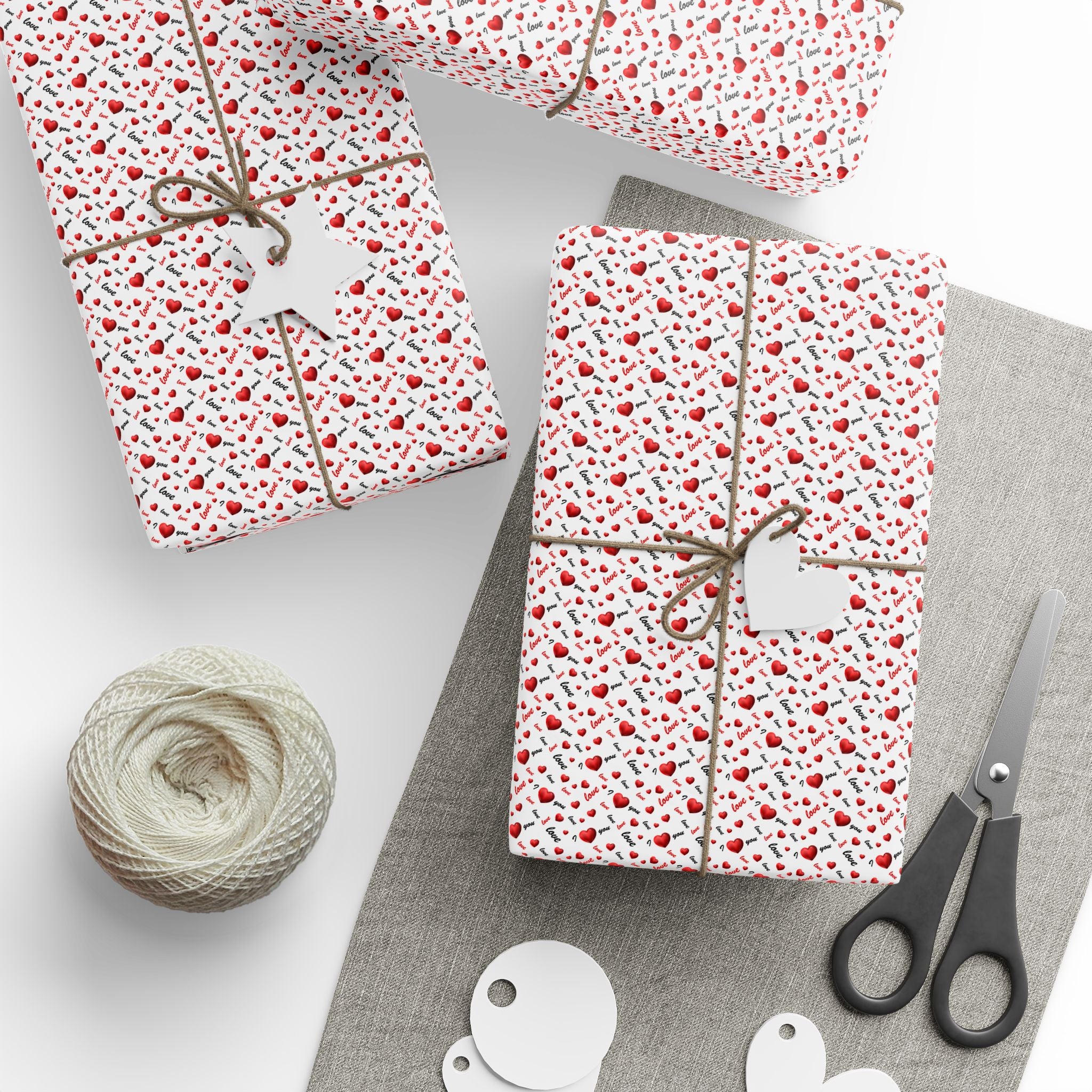 Valentine's Day Love Collage Wrapping Paper | Holiday Gift Wrapping Paper Roll