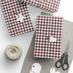 Houndstooth Wrapping Paper Design Maroon 017 - Holiday Gift Wrapping Paper Roll