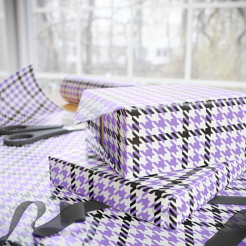 Houndstooth Wrapping Paper Design Lavender - Holiday Gift Wrapping Paper Roll