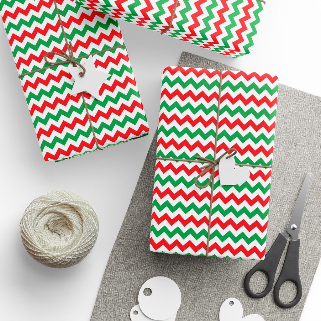 Christmas Chevron Wrapping Paper | Holiday Gift Wrapping Paper Roll