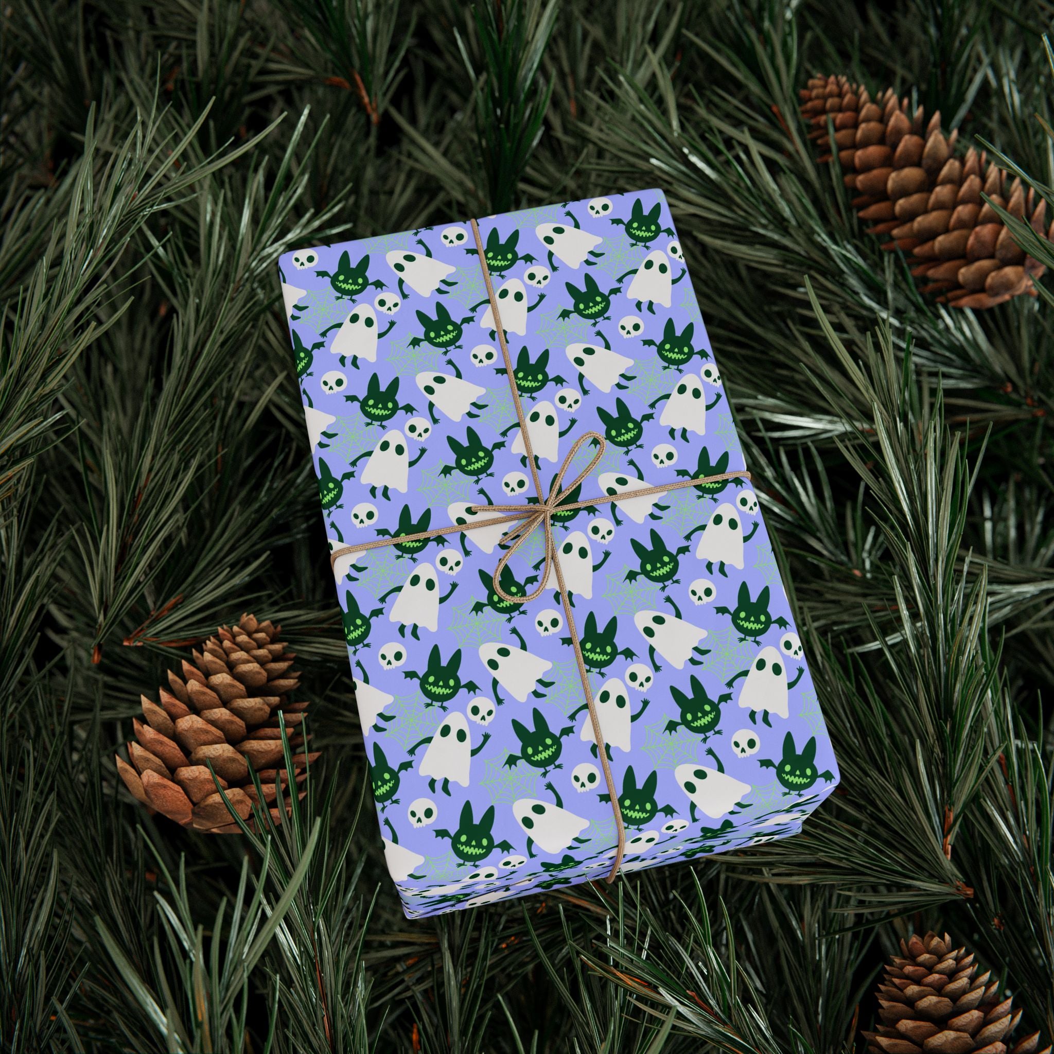 Halloween Ghost Goblins Wrapping Paper | Holiday Gift Wrapping Paper Roll