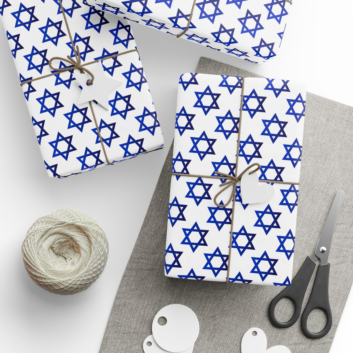Hanukkah Gradient Star of David Wrapping Paper | Holiday Gift Wrapping Paper Roll