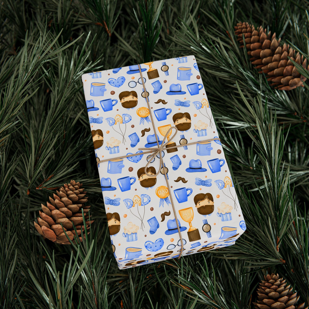 Father's Day Dad Balloon Wrapping Paper - Holiday Gift Wrapping Paper Roll