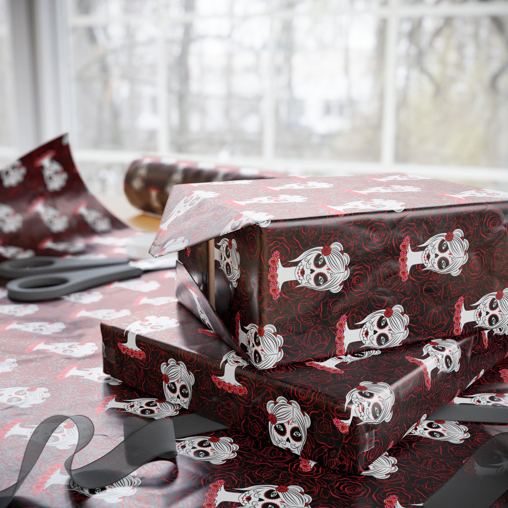 Day of the Dead La Catrina Wrapping Paper | Holiday Gift Wrapping Paper Roll