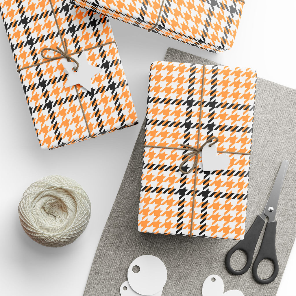 Houndstooth Wrapping Paper Design Mango 016 - Holiday Gift Wrapping Paper Roll