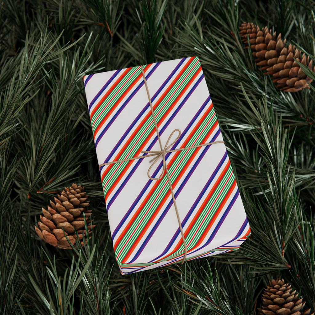 Stripe Design 006 Wrapping Paper - Holiday Gift Wrapping Paper Roll