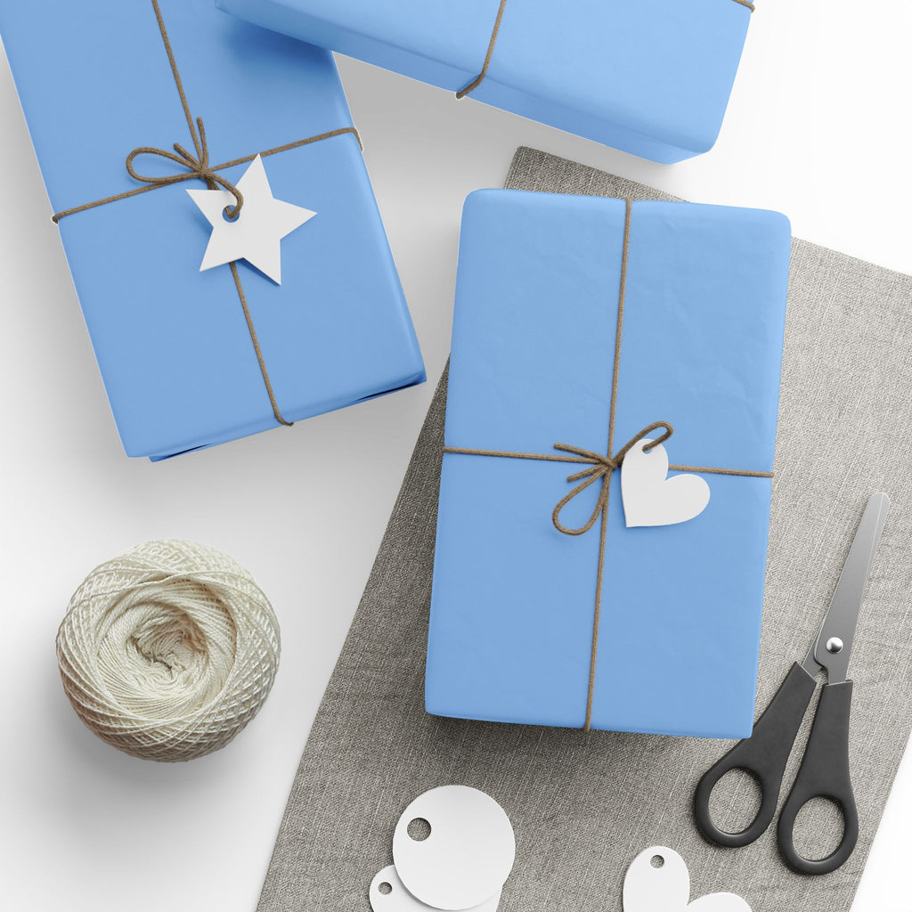 Solid Ocean Blue Wrapping Paper - Holiday Gift Wrapping Paper Roll