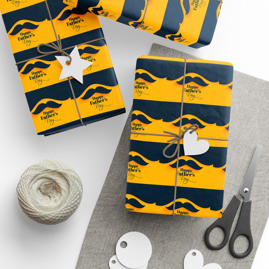 Father's Day Mustache Wrapping Paper - Holiday Gift Wrapping Paper Roll