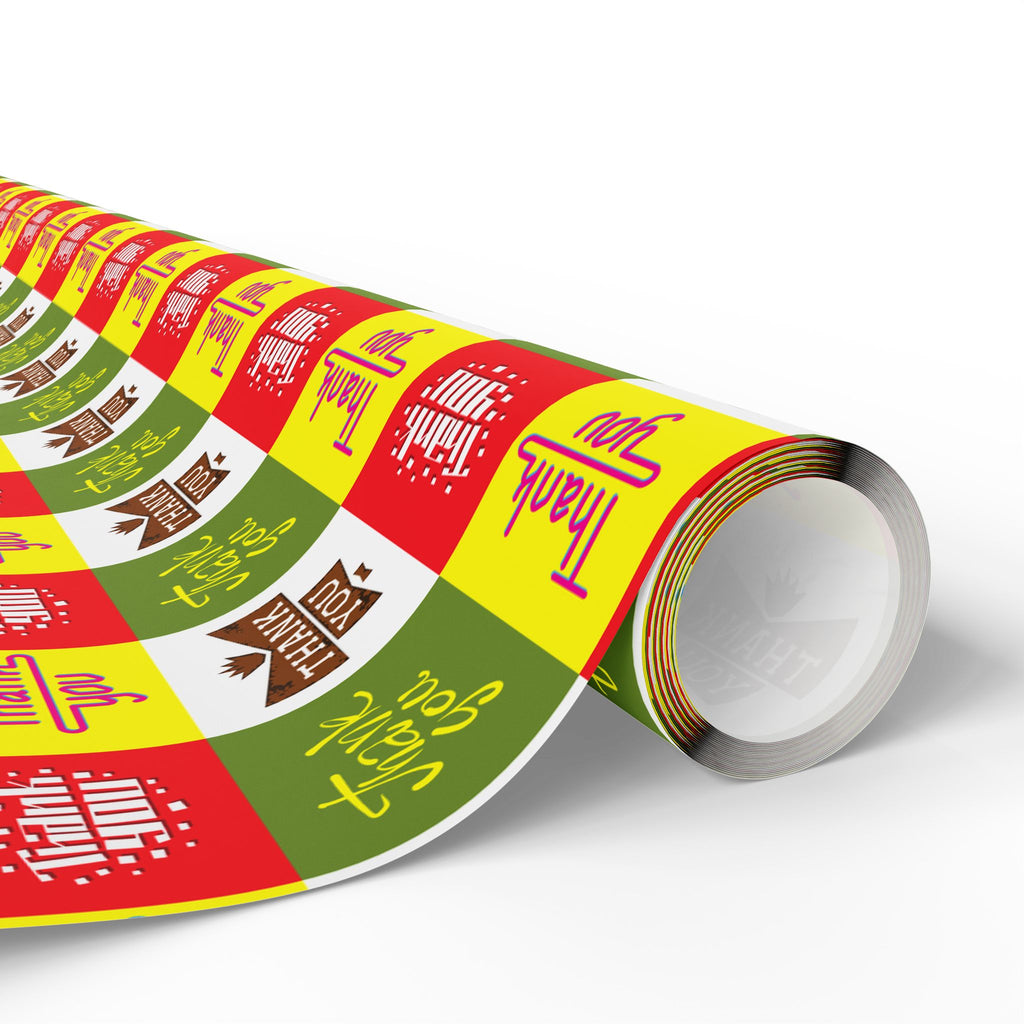 Thank You Four Square Wrapping Paper Design | Holiday Gift Wrapping Paper Roll