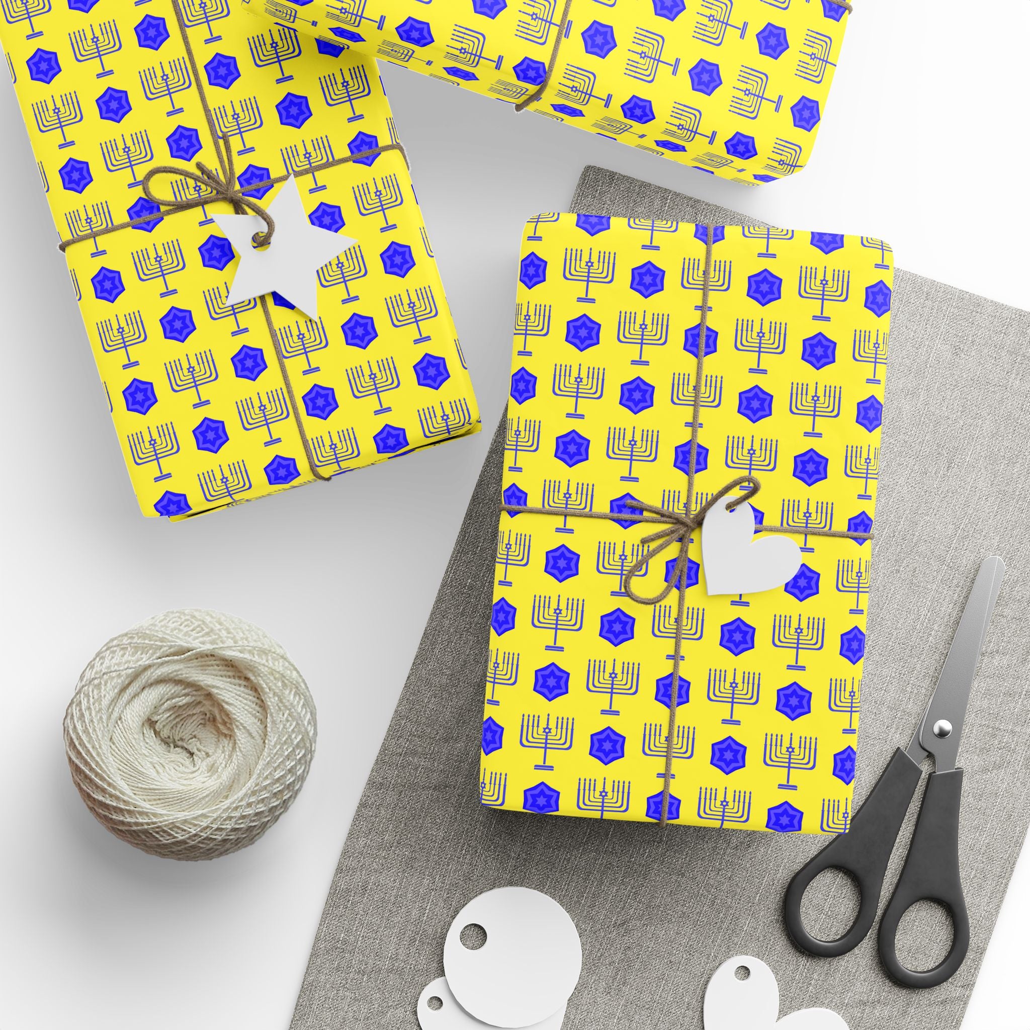 Hanukkah Classic Menorah Wrapping Paper | Holiday Gift Wrapping Paper Roll
