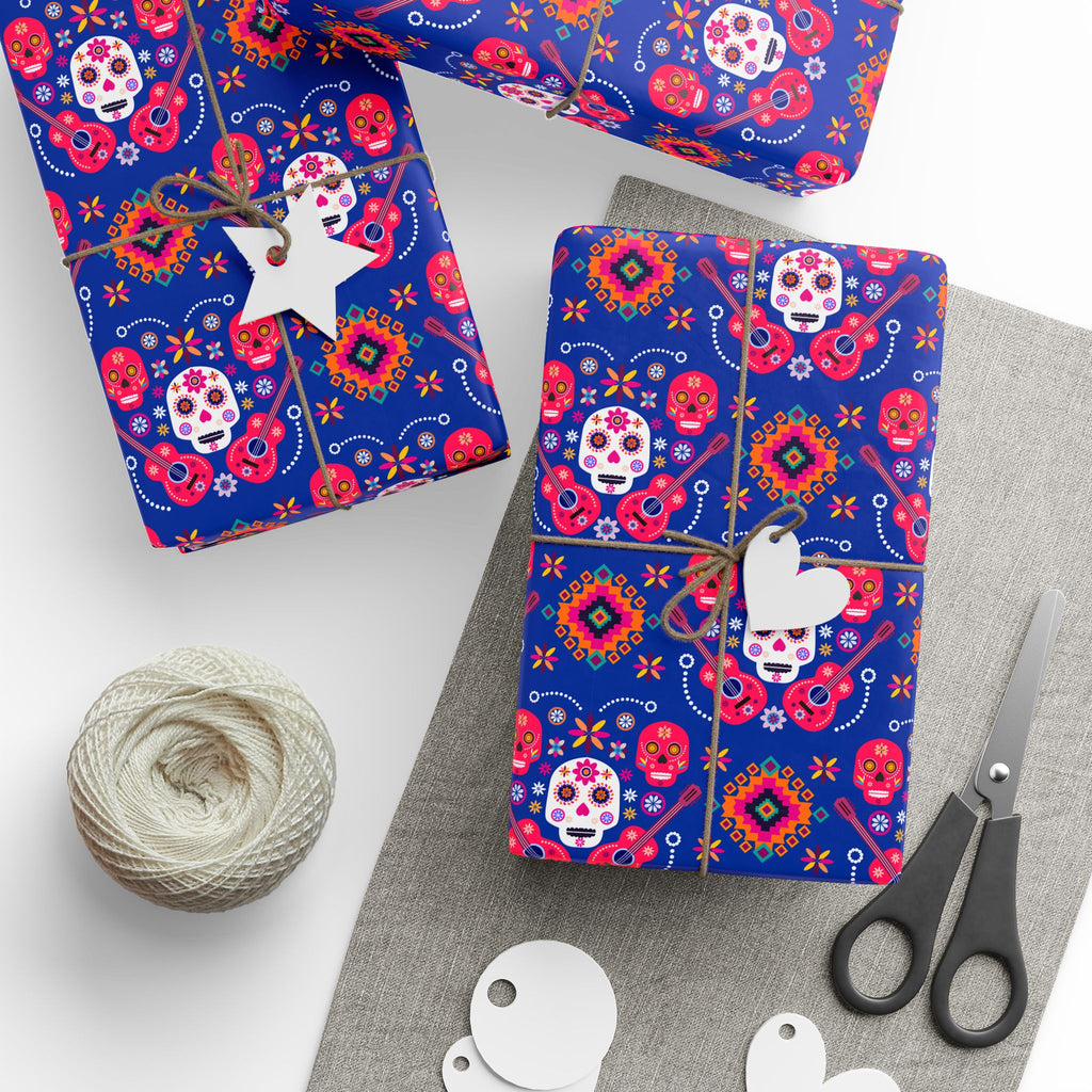 Day of the Dead Mariachi Skulls Wrapping Paper | Holiday Gift Wrapping Paper Roll