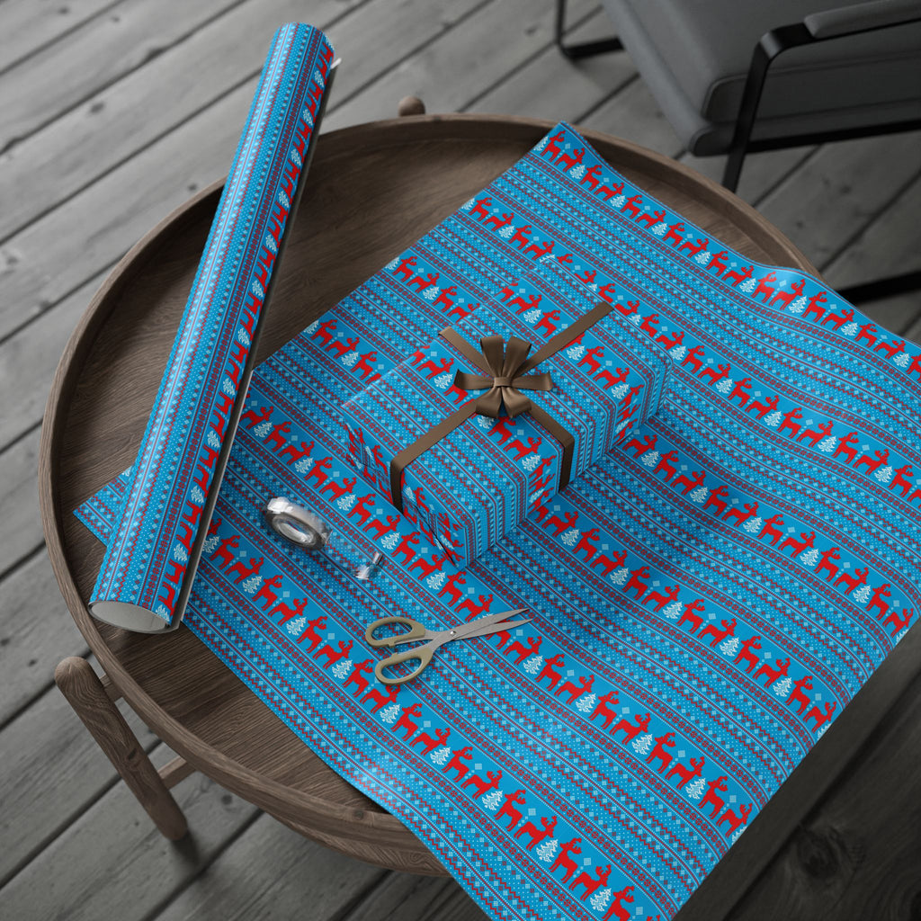 Christmas Ugly Reindeer Wrapping Paper | Holiday Gift Wrapping Paper Roll